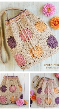 Dahlia Drawstring Bag - Kathy Olivarez
