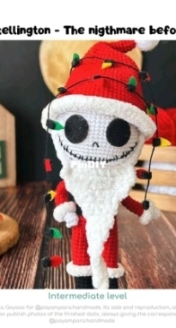Payampara Handmade - Gabriela Gayoso - Santa Jack Skellington - The nigthmare before christmas