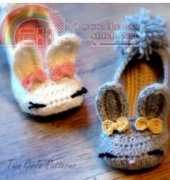 Two girls patterns - Lorin Jean - Bunny Slippers for ladies and kids