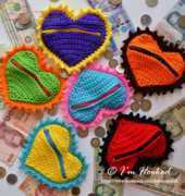 I am Hooked - Crochet Heart Coin Purse - Free