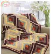 Red Heart - WR1846 - Autumn Log Cabin Throw - Free