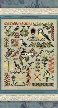 Owl Forest Embroidery 0148-Snch-E - Titmice