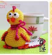 Magic with Hook and Needles - Vendula Maderska - Happy Easter Chicken for my Chicken - Coaster