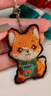 lov.stitches - Fox with a coffee mug