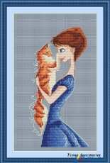 Girl with Cat by Anastasia Usova