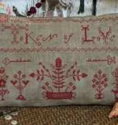Pineberry Lane - Token of Love Redwork Sampler