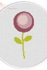 Daily Cross Stitch - Simple Purple Flower