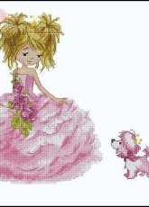 Little Princess with Puppy by Irina Wagner