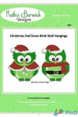 Christmas Owl Snow Birds Wall Hangings by Kathy Barwick - Plastic Canvas