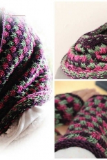 Tres Colores-Cowl and Fingerless Gloves by Christa Brenner -English,German