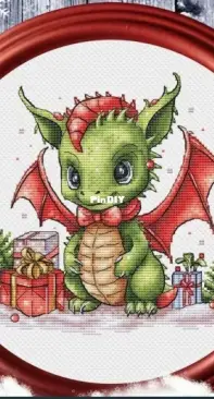 Christmas Dragon Cross Stitch Pattern by Vitaliya Mishchuk