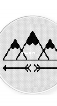 Daily Cross Stitch - Mountain Hippie Outline