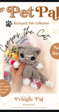 Pringie Pal Crochet - Miranda Pringle - Backpack Pets Collection Crayons the Cat