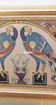 Book of Kells - Peacock Picture from Celtic Art in Cross Stitch by Barbara Hammet XSD