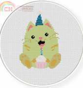 Daily Cross Stitch - Birthday Cat