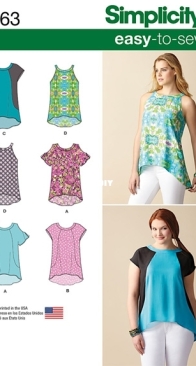 Simplicity - 1363 - Misses Loose Fitting Top - Sizes XXS-XXL - English, Spanish