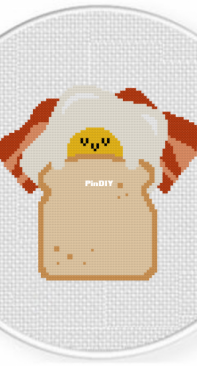 Daily Cross Stitch - Breakfast Food Snooze