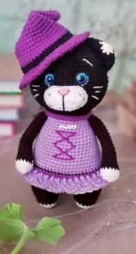 Frukt toys - Elena Pyankova - Елена Пьянкова - Kitty Blackberry in a witch costume - Кошечка Ежевичка в костюме ведьмы - Russian