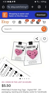 PRINTABLE Pocket Hug Tags - the knotty boss
