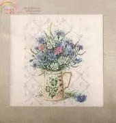 De fil en Aiguille DFEA Carnet de Broderie 6 Vase aux Bleuets