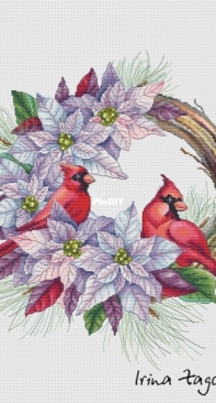 Wreath with Cardinals by Irina Zagorodskaya