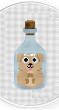 Daily Cross Stitch - Puppy in a Bottle