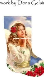 HAED HAEDDOGST 28147 Stocking Christmas Grace Angel With Flowers XSD