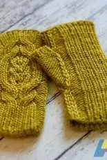 Wild Thistle Fingerless Mitts by Kalurah Hudson-Free