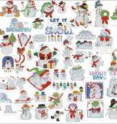American School of Needlework 3675 50 Snowmen by Linda Gillum