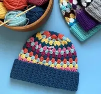 Creative Crochet Corner - Brenda K. B. Anderson - Granny Scrap Beanie - Free -