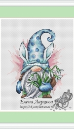 Spring Gnome With Snowdrops With or Without Ears by Elena Lartsova