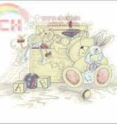 Anchor Forever Friends FRC194 I Love You Lots,  FRC208 Little Flower, FRC50 Toy Box,  FRC 190 Swinging Bear, AD348 I Love You,  FRC48 Gardening