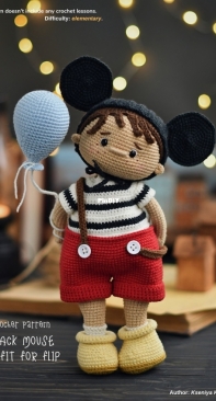 Kru Toys - Kseniya Krupskaya - Black Mouse Outfit for Flip