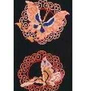 The Vermillion Stitchery 951 Oriental Butterfly Bellpull XSD