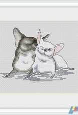 Pugs Series - Pug and the French Kiss by Katerina Besperstova