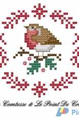 La Comtesse & Le Point De Croix - Christmas Robin-Joy-Free 2016
