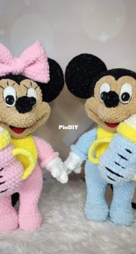 Annatih toys - Anna Nesterenko - Анна Нестеренко - Babies Mickey and Minnie Mouse - Мышки-малышки - Russian