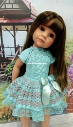 Knitting with nina - Nina Vyazantia - Doll clothes MK "Mint Freshness" Dress for  dolls 50 cm - Russian