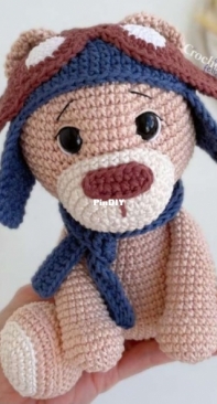 A Crocheteira Feliz - Ana Claudia Dognini Valerini - Rafael the Bear Aviator - Rafael o Urso Aviador - Portuguese
