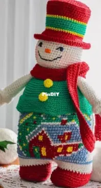 BTcrochet -Snowman with Red Shoes
