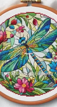Stained glass dragonfly by  Viktoriia Pakhomova