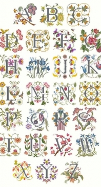 Alphabet Flowers in Art by Carol Phillipson from Borduurblad 43/44  XSD