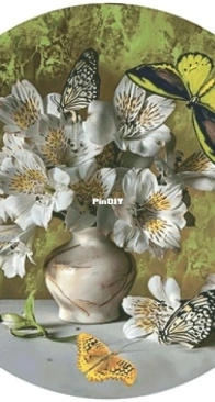Flowers and Butterflies by Elena Petrova