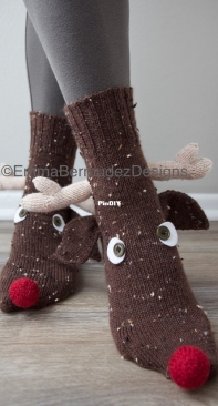 Rudolph Socks by Emma Bermudez