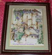 my finished works. pinn stitch, garden pea