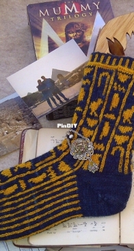 Hieroglyphic Socks - Heatherly Walker