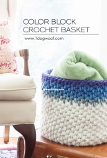 One Dog Woof - ChiWei Ranck - Color Block Crochet Basket Pattern  - Free