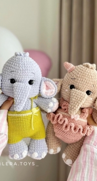 Lera toys - Uladinova Valeria - Уладинова Валерия - Plush elephants - Плюшевые слоники - Russian