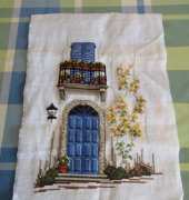Blue Door with Gas Lamp