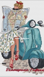 Girl on A Moped by Ekaterina Gafenko